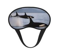 Killer Whales Swim Along Print Fashion Sleep Eye Mask for Men Women, 100% Blackout Eye Mask, Soft Covering Strong Light, Suitable for Travel/Yoga/Nap