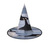 Killer Whales Swim Along Print Halloween Witch Hat Unisex For Parties Christmas Parties Carnivals And Cosplay