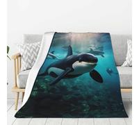 Killer Whales Swim Along Print Lightweight Warm Blanket Soft Thick Blankets Bedroom Camping Living Room Traveling