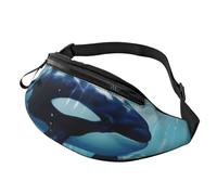 Killer Whales Swim Along Print Man and Women Waist Bag Lightweight Travel Accessory for Hiking Cycling Running