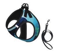 Killer Whales Swim Along Print Pet Leash Vest,For Small Dogs,Adjustable And Comfortable Cat Puppy Essentials