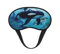 Killer Whales Swim Along Print Sleep for Adults Comfortable Eye Mask for Travel Camping Light Blocking Nap Cover
