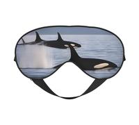 Killer Whales Swim Along Print Sleep Mask,Soft Eye Mask with Adjustable Strap for Sleeping, Travel and Relaxation