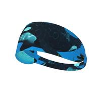 Killer Whales Swim Along Print Sports Headbands For Men Women, Moisture Wicking Sweat Band Elastic Wide Hair Bands,For Running, Cycling, Basketball, Gym Exercise, Football