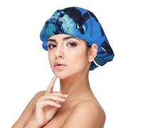 Killer Whales Swim Along Printed Satin Hair Bonnet for Sleeping Double Layer Silk Sleep Cap Hair Wrap Cap for Women Men Black