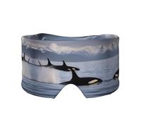Killer Whales Swim Along Printed Slumber Eye Shield, Reversible Sleep Gear, Light Blocking Headwrap, for Travel Comfort