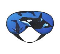 Killer Whales Swim Along Printing Sleep Mask for Women Men Double-Sided Print Soft Silk Eye Masks Eye Sleep Shade Cover