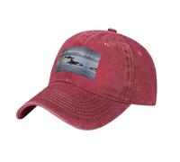 Killer Whales Swim Along Retro Washed Imitation Old Baseball Cap Unisex Wide Brim Cowboy Sports Hat, Red, One size