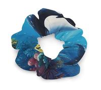 Killer-Whales Women Ponytail Holders Satin Scrunchies Stylish Hair Elastics & Ties