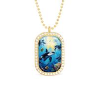 Killer-Whales Women's Necklaces Lightweight Alloy Pendant Diamond Necklace Ladies Jewelry Gift