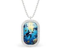 Killer-Whales Women's Necklaces Lightweight Alloy Pendant Diamond Necklace Ladies Jewelry Gift