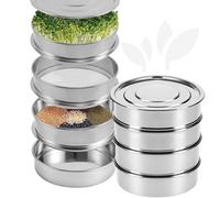 Killer's Instinct Outdoors 4 Layers Microgreens Growing Trays Kit - 6'' Diameter Plant Germination Trays 4-Tier Seed Sprouting Micro Greens Growing Sprouter for Seed Starting Plant Broccoli