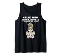 Killing Them with Kindness Skeleton Leopard Messy Bun Tank Top