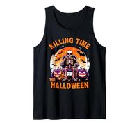 Killing Time Till Halloween Funny Skeleton Pumpkin Bats Tank Top