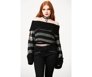 Killstar Meteor Knitted Sweater Womens 3XL Grey Long Sleeve Goth Alternative