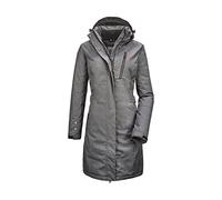 Killtec Alisi Women's Functional Parka with Removable Hood, womens, Functional parka with zip-off hood, 32730-000, charcoal, 44 (EU)