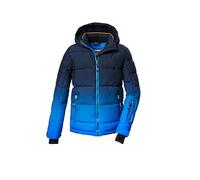 Killtec Boy's Ksw 382 Bys Qltd Jckt Padded Ski Jacket with Hood and Snow Protection, neon Blue, 10 Years
