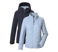 killtec KOW 20 WMN JCKT Women's 3-in-1 Functional Jacket with Hood, Waterproof and Zip-In Quilted Jacket, Dark Navy, 46, 44467-000