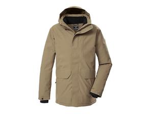 Killtec KOW 85 MN PRK 43331-000 Men's Outdoor Parka/Functional Parka with Removable Hood Taupe M