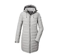 Killtec KOW 96 WMN QLTD CT Women's Quilted Coat, Down Look with Zip-Off Hood, Cloud Grey, 50, 41812-000
