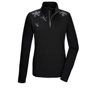 killtec KSW 110 WMN LS SHRT Women's Powerstretch Midlayer Shirt with Stand-Up Collar and Zip Black 42 43611-000