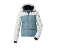 Killtec KSW 111 WMN SKI QLTD JCKT Women's Quilted Jacket in Down Look with Hood and Removable Snow Guard Sea Grey, 44, 43616-000