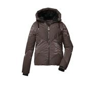 killtec KSW 113 WMN SKI QLTD JCKT Women's Quilted Jacket with Hood and Removable Snow Guard in Down Look Dark Brown, 40, 43618-000