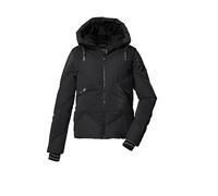 Killtec KSW 113 WMN SKI QLTD JCKT Women's Quilted Jacket with Hood and Zip-Off Snow Guard in Down Look, Black, 40, 43618-000