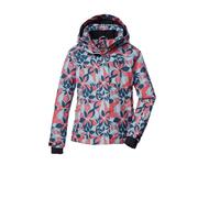 Killtec KSW 211 GRLS SKI JCKT, Girls' Functional Jacket with Hood and Snow Guard, Light Smoke Blue AOP, 152, 43598-000