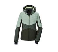 Killtec KSW 34 WMN Ski Jacket/Functional Jacket with Zip-Off Hood and Snow Guard Light Steel Mint, 44, 41967-000