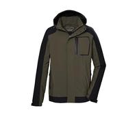 Killtec Men's Kos 54 Mn Jckt Functional Waterproof, Outdoor Jacket with Removable Hood, Dark Olive, XL