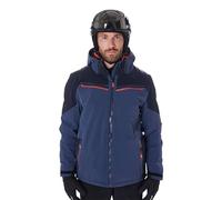 killtec KSW 51 MN Ski Jacket Men's Functional Jacket with Zip-Off Hood, Snow Guard and Underarm Ventilation KSW 51 MN Ski Jacket, Night Blue, XL, 43442-000