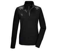 Killtec Women's Ksw 110 Wmn Ls Shrt Powerstretch Shirt/mid-Layer with Stand-up Collar and Zip, Black, 24
