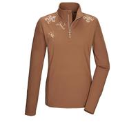 Killtec Women's Ksw 110 Wmn Ls Shrt Powerstretch Shirt/mid-Layer with Stand-up Collar and Zip, Toffee, 10