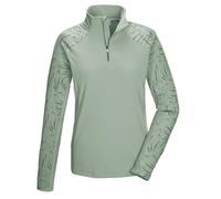 Killtec Women's Ksw 56 Wmn FLX Shrt Functional Fleece Shirt with Stand-up Collar and Zip, Light Sage, 18