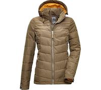 Killtec Women's Skane Wmn Quilted Jacket A Jacket in Down Look with Removable Hood, womens, Jacket in down look with zip-off hood, 35615-000, Dark Olive, 40