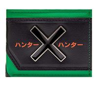 Killua Zoldyck Hunter x Hunter Gon Freecss Anime Metal X Emblem Wallet Bi-Fold ID & Card Holder, Green