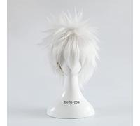 Killua Zoldyck Short Mens Wig Cosplay Costume Shaggy Layered Heat Resistant Synthetic Hair Wigs + Wig Cap