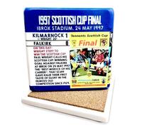 Kilmarnock 1997 Scottish Cup Final Commemorative Marble Coaster, Kilmarnock vs Falkirk Match Natural stone Coaster