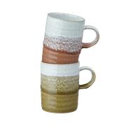 Kiln Accents Ridged Mugs (Ochre & Rust) - Set Of 2 -