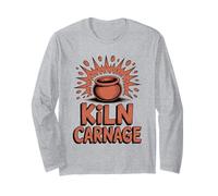 Kiln Carnage Funny Pottery Humorous Clay Explosion Long Sleeve T-Shirt