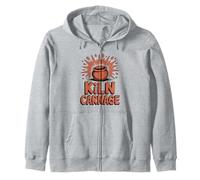 Kiln Carnage Funny Pottery Humorous Clay Explosion Zip Hoodie