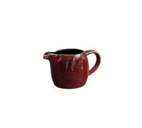 Kiln Changes Creative Ceramic Milk Jug with Handle Restaurant Steak Sauce Pot Milk Pot Gravy Boats Kitchen Retro Seasoning Tools(A Red(80ml))