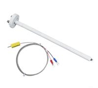 Kiln Compatible Type K Thermocouple with Metal Shielded Cable, 1300 C Operating Range, 6 Piece Ceramic Tube Design, 12.3 x 10mm Oval Profile (250mm)