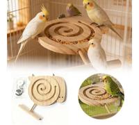 Kiln-Dried Wood Bird Foraging Toy with Integrated Perch, Visible Food Slow Feeder Parrot Enrichment Puzzle, Seed Mess Reducing Cage Toy for Parakeet Cockatiel Novice Older Slow-Learning Birds