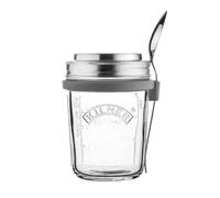 Kilner 0.35 Litre Breakfast Jar Set with Stainless Steel Spoon and Measuring Lid Perfect for Overnight Oats, Yogurt, Smoothie Bowls, Granola, Chia Pudding