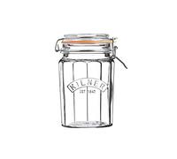 Kilner 0.95 Litre Facetted Clip Top Jar Airtight Glass Jar for Preserving Chunky Chutneys, Whole Fruits & Dry Foods
