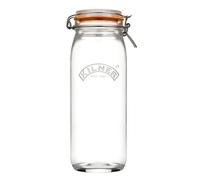 Kilner Clip Top Jar 2.1 Litre (2100 ml) Airtight Glass Storage Jar Tall Round Jar for Pasta Spaghetti Breadsticks Pantry Storage BPA Free Dishwasher Safe