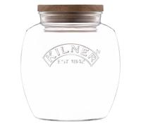 Kilner Universal Jar Wooden Lid 2 Litre Glass Food Container With Silicone Seals Kitchen Pantry Storage For Dry Food Like Grains, Pasta And Cereals