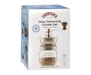 Kilner 250ml Seasoning Grinder Glass Jar Ceramic Mill Set Salt Pepper Shaker